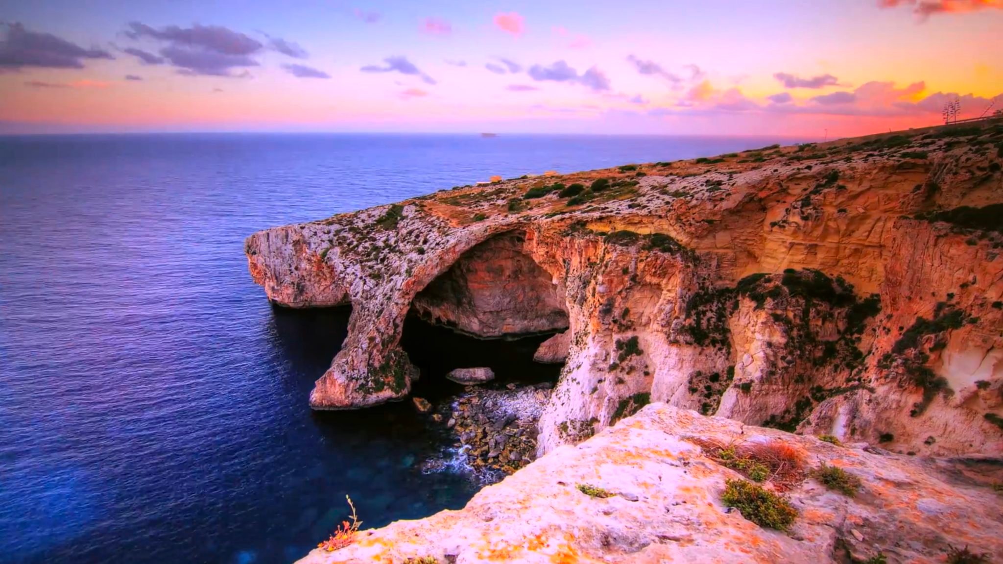 Malta-beautiful-coastline-with-sunset